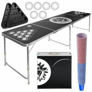 Zestaw stołowy Beer Pong o regulowanej wysokości 240 x 61 cm obraz