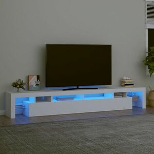 vidaXL Szafka pod TV z oświetleniem LED, biała, 260x36, 5x40 cm obraz