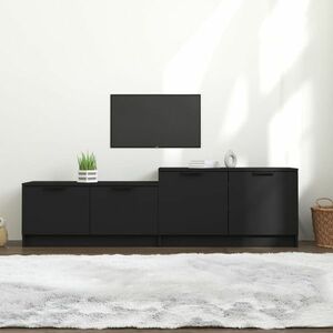 vidaXL Szafka pod TV, czarna, 158, 5x36x45 cm, materia drewnopochodny obraz