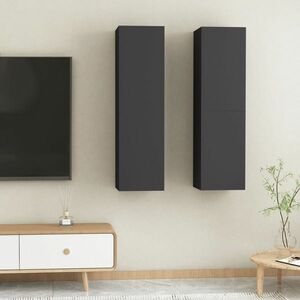 vidaXL Szafki telewizyjne, 2 szt., szare, 30, 5x30x110 cm obraz
