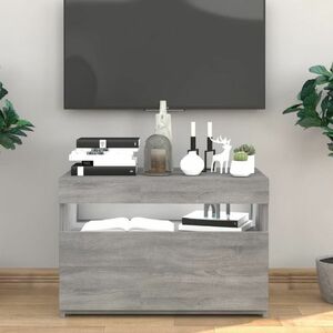 vidaXL Szafka pod TV z oświetleniem LED, szary dąb sonoma, 60x35x40 cm obraz