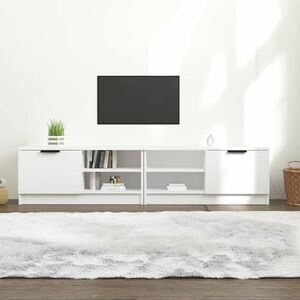 vidaXL Szafki pod TV, 2 szt., białe, 80x35x36, 5 cm obraz