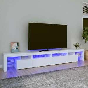 vidaXL Szafka pod TV z oświetleniem LED, biała, 260x36, 5x40 cm obraz