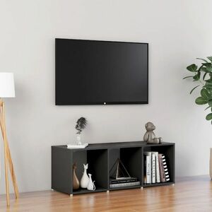 vidaXL Szafka pod TV, szara, 107x35x37 cm, materiał drewnopochodny obraz