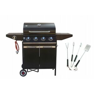 Grill gazowy 4.1 14, 8 kW z rusztem żeliwnym 12249 Zestaw do grillowania obraz