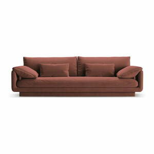 Różowa sofa z materiału bouclé 250 cm Torino – Micadoni Home obraz