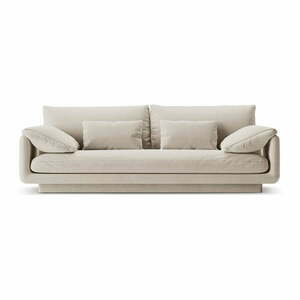 Biała sofa z materiału bouclé 220 cm Torino – Micadoni Home obraz