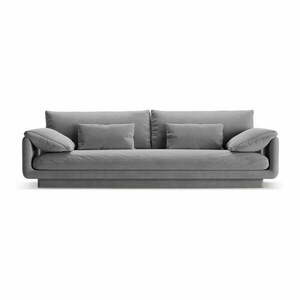 Jasnoszara sofa z materiału bouclé 250 cm Torino – Micadoni Home obraz