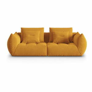 Żółta sofa z materiału bouclé 232 cm Bloom – Micadoni Home obraz