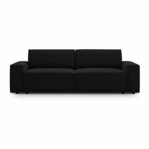 Czarna rozkładana sofa z materiału bouclé 247 cm Jodie – Micadoni Home obraz