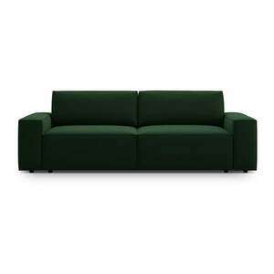 Ciemnozielona rozkładana sofa z materiału bouclé 247 cm Jodie – Micadoni Home obraz