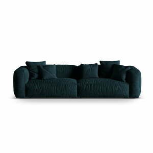 Ciemnoniebieska sofa modułowa z materiału bouclé 320 cm Martina – Micadoni Home obraz