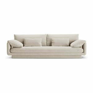 Biała sofa z materiału bouclé 250 cm Torino – Micadoni Home obraz