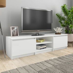 vidaXL Szafka pod TV, biała, 140x40x35, 5 cm, materiał drewnopochodny obraz