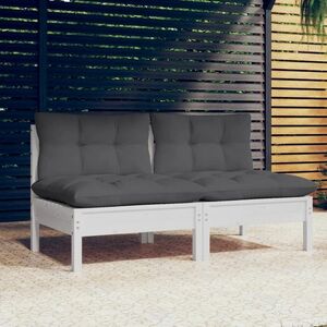 vidaXL 2-osobowa sofa ogrodowa z antracytowymi poduszkami, sosnowa obraz