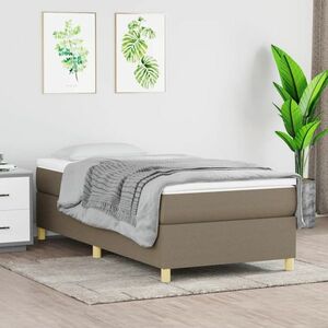 vidaXL Rama łóżka bez materaca Taupe 90x200 cm Tkanina obraz