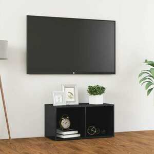 vidaXL Szafka pod TV, wysoki połysk, szara, 72x35x36, 5 cm obraz