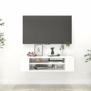 vidaXL Wisząca szafka TV, biała 100x30x26, 5 cm materiał drewnopochodny obraz