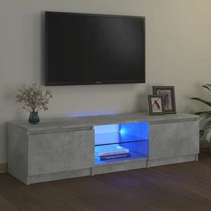 vidaXL Szafka pod TV z LED, szarość betonu, 140x40x35, 5 cm obraz