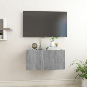 vidaXL Wisząca szafka pod TV, szary dąb sonoma, 60x30x30 cm obraz