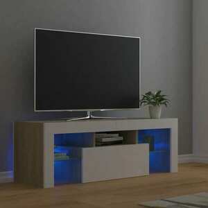 vidaXL Szafka pod TV z oświetleniem LED, dąb sonoma, 120x35x40 cm obraz