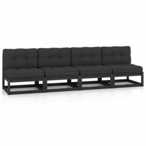 vidaXL 4-osobowa sofa ogrodowa z poduszkami, lite drewno sosnowe obraz