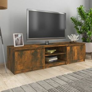 vidaXL Szafka pod TV, przydymiony dąb, 140x40x35, 5 cm obraz