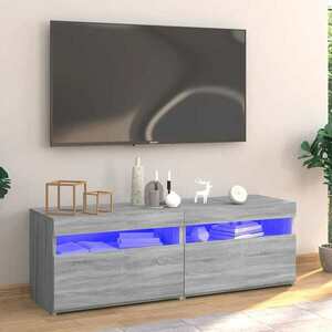 vidaXL Szafka pod TV z LED, szary dąb sonoma, 120x35x40 cm obraz