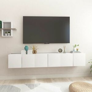 vidaXL Szafki wiszące pod TV 3 szt., białe, 60x30x30 cm obraz