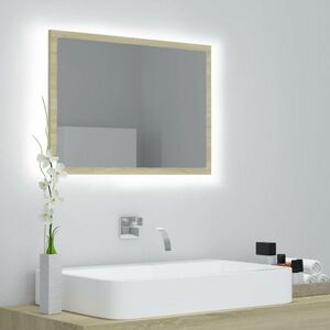 vidaXL Lustro łazienkowe LED, kolor dąb sonoma, 60x8, 5x37 cm, akryl obraz