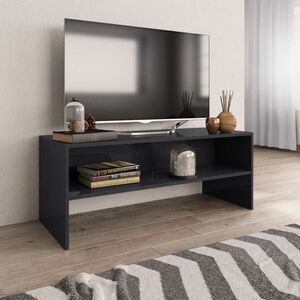 vidaXL Szafka pod TV, szara, wysoki połysk, 100x40x40 cm obraz