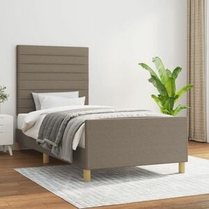 vidaXL Rama łóżka bez materaca Taupe 90x190 cm Tkanina obraz