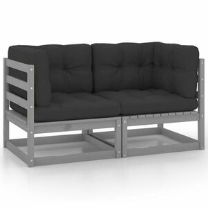 vidaXL 2-osobowa sofa ogrodowa z poduszkami, lite drewno sosnowe obraz