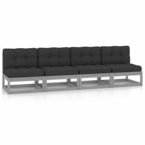 vidaXL 4-osobowa sofa ogrodowa z poduszkami, lite drewno sosnowe obraz