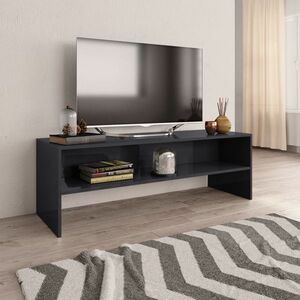 vidaXL Szafka pod TV, szara, wysoki połysk, 120x40x40 cm obraz