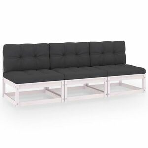 vidaXL 3-osobowa sofa z poduszkami, lite drewno sosnowe obraz