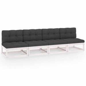 vidaXL 4-osobowa sofa ogrodowa z poduszkami, lite drewno sosnowe obraz