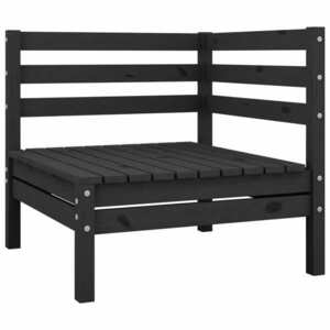 vidaXL Ogrodowa sofa narożna, czarna, lite drewno sosnowe obraz