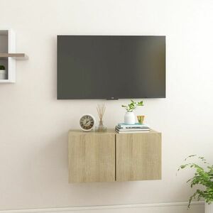 vidaXL Szafki wiszące pod TV, dąb sonoma, 60x30x30 cm obraz