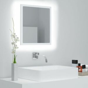 vidaXL Lustro łazienkowe LED, białe, 40x8, 5x37 cm, akryl obraz