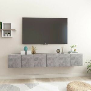 vidaXL Szafki wiszące pod TV 3 szt., szarość betonu, 60x30x30 cm obraz