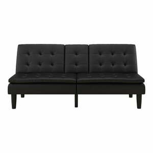 Czarna rozkładana sofa z imitacji skóry 191 cm Maine – Støraa obraz