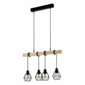 Lampa wisząca w czarno-naturalnym kolorze z metalowym kloszem TOWNSHEND 5 – EGLO obraz