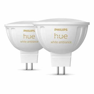 Inteligentne żarówki z gwintem GU 5, 3, 5 W zestaw 2 szt. White ambiance – Philips Hue obraz