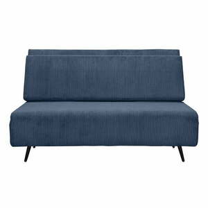 Niebieska sztruksowa rozkładana sofa 140 cm Mallory – Støraa obraz