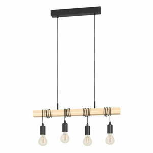 Lampa wisząca w czarno-naturalnym kolorze TOWNSHEND – EGLO obraz