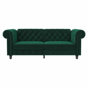 Ciemnozielona aksamitna rozkładana sofa 236 cm Felix – Støraa obraz