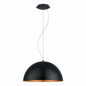 Czarno-brązowa lampa wisząca z metalowym kloszem ø 53 cm GAETANO 1 – EGLO obraz