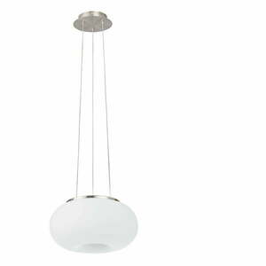 Lampa wisząca w biało-srebrnym kolorze ze szklanym kloszem ø 28 cm OPTICA – EGLO obraz