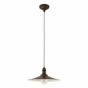 Ciemnobrązowa lampa wisząca z metalowym kloszem ø 36 cm STOCKBURY – EGLO obraz